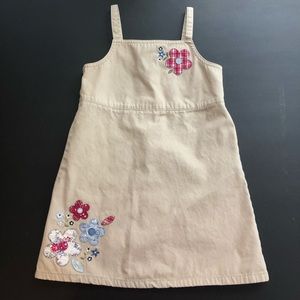 Gymboree Indian Summer Khaki Flower Jumper Sz 4 Yr